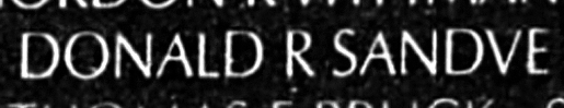 Sandve's name inscribed on the Wall